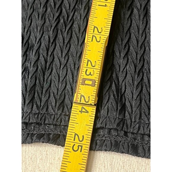 VTG Alice Stuart Small Black Top Pull Over Textured Weaved Floral Lace - Picture 12 of 13